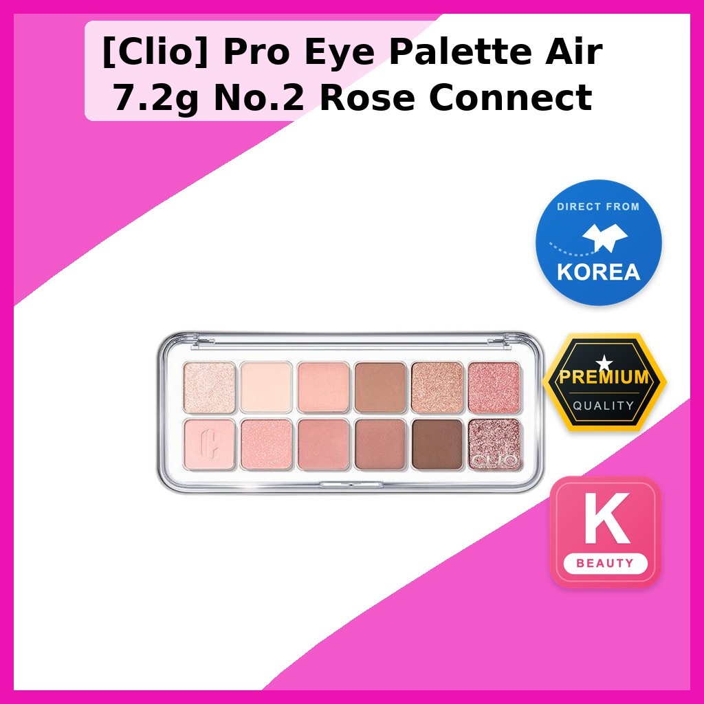 [Clio] Pro Eye Palette Air 7.2g No.2 Rose Connect / พาเลทอายแชโดว์เกาหลี / Rose Connect Shades by K-
