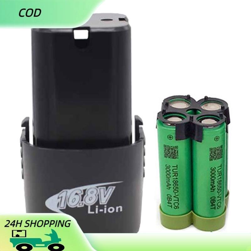 Cod สว่านไฟฟ้าแบตเตอรี่ลิเธียมไอออน1ชิ้น16.8V 18650อุปกรณ์เสริมสำหรับไขควงไร้สายสว่านไฟฟ้าแป้ง