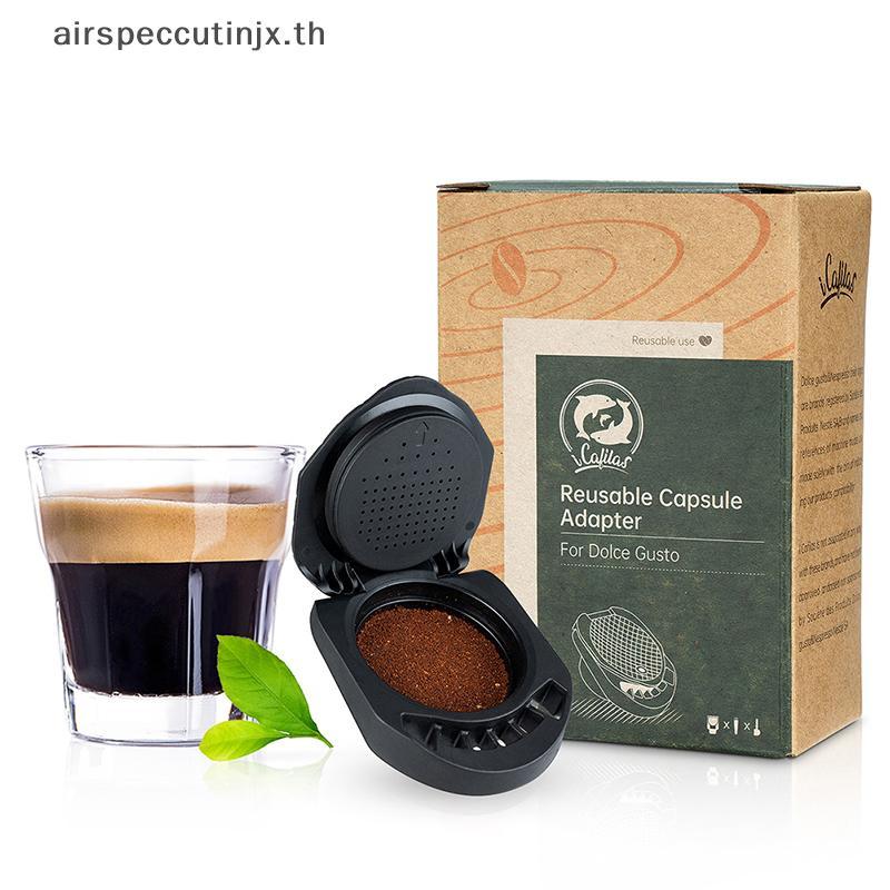 Airspeccutinjx อะแดปเตอร์แคปซูลแบบใช้ซ้ําได้สําหรับกาแฟ Dolce Gusto แปลงเข้ากันได้กับ Genio TH