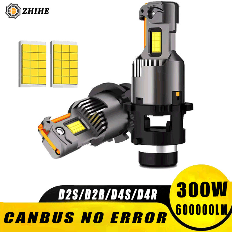 2PCS ไฟหน้ารถ LED หลอดไฟ D2S D2R D4S D4R LED Canbus ไม่มีข้อผิดพลาดไฟหน้าสีขาวหลอดซีนอนอัตโนมัติ