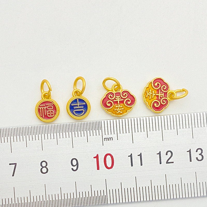 วิธีโบราณ Gold สีการเก็บรักษา Lucky หยด Slip ปลอดภัยล็อคจี้ Handmade diy สร้อยข้อมือสร้อยคอเครื่องปร