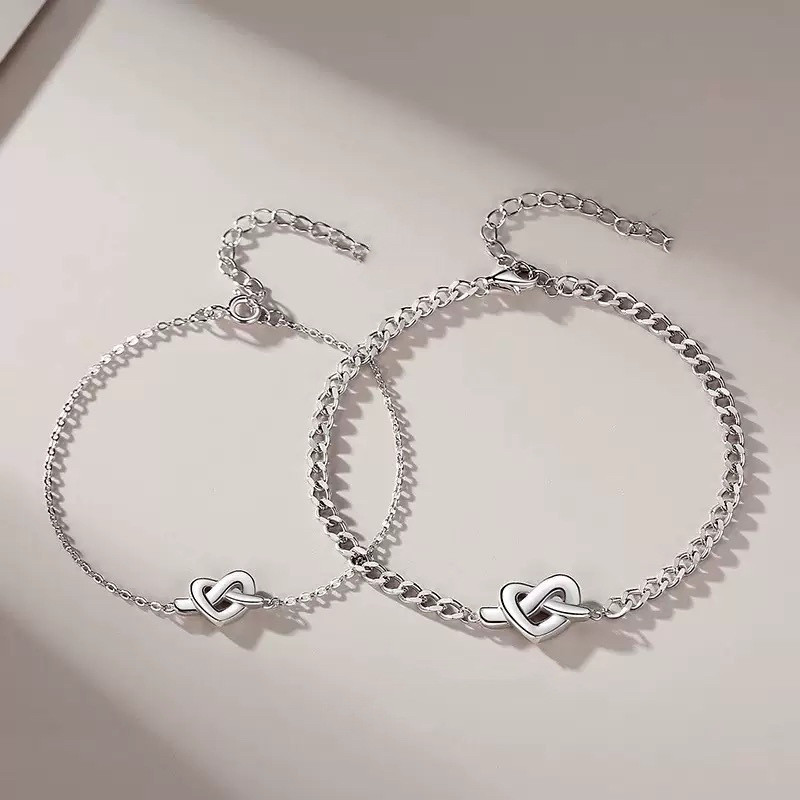 สร้อยข้อมือคู่ Ins สไตล์ Simple Chain สำหรับทั้งผู้หญิงและผู้ชาย เป็นของขวัญและเครื่องประดับประจำวันที่เหมาะเจาะ