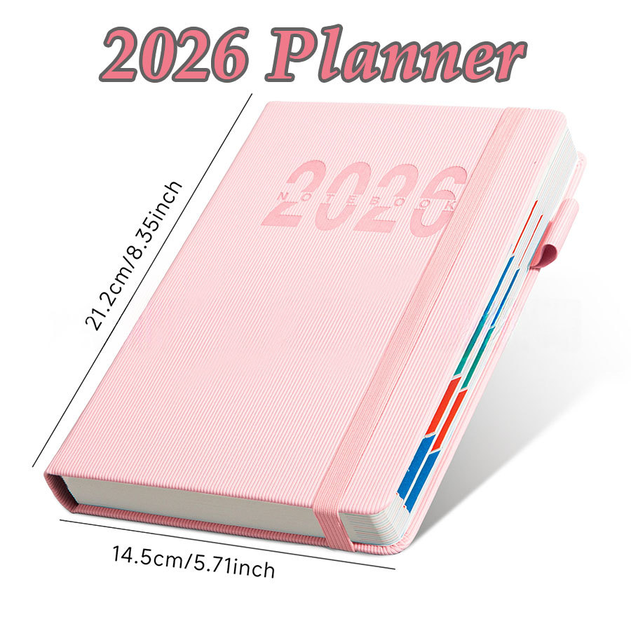 2026 Planner A5 แผนรายวันรายวัน 365 วันกําหนดเวลาเครื่องเขียนวินเทจอุปกรณ์สํานักงานและโรงเรียน