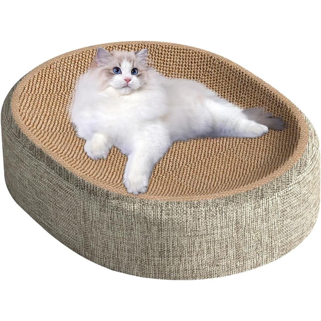รูปไข่ Sisal Scratching Post Cat Scratching Board 2 in 1 Sisal Oval Bed Scratching Post | เครื่องขูด