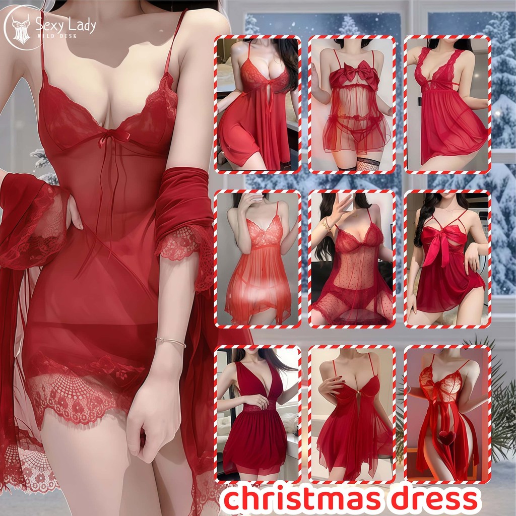 Lady🤍🤍ร้อนแรง ชุด เซ็กซี่ ชุด  christmas dress sexy  สีแดง ดีไซน์ไร้หลัง ผ้าใส่สบาย เน้นรูปร่าง ทัศนคติ ส่งไวจากไทย