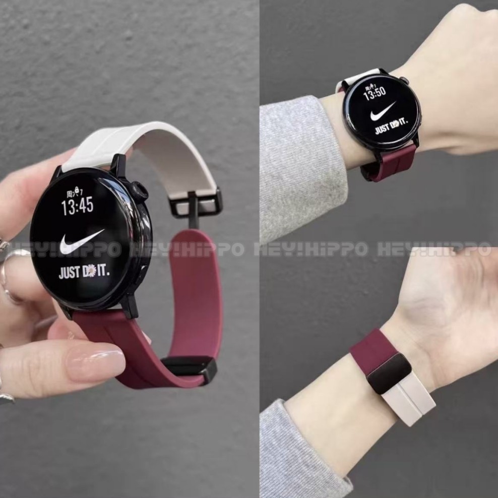 สายซิลิโคนบล็อกสีเหมาะสําหรับ Amazfit 2 ตาราง/active 2/GTS 4Mini/GTS 4 3 2e 2Mini/Bip 3/Bip SU Pro Bip6 Bip5 หน่วย Bip3 เปลี่ยนสายหัวเข็มขัดแม่เหล็ก