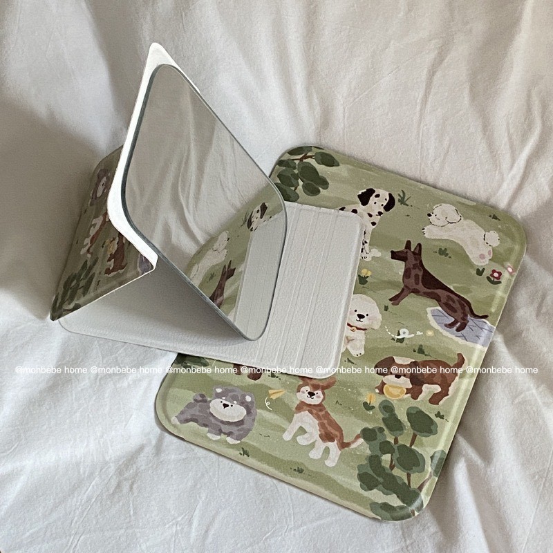 กระจกแต่งหน้า กระจกตั้งโต๊ะ กระจกพับ ลายสุนัขins  มี 2 ​​ขนาด พร้อมส่ง - รูปที่ 6