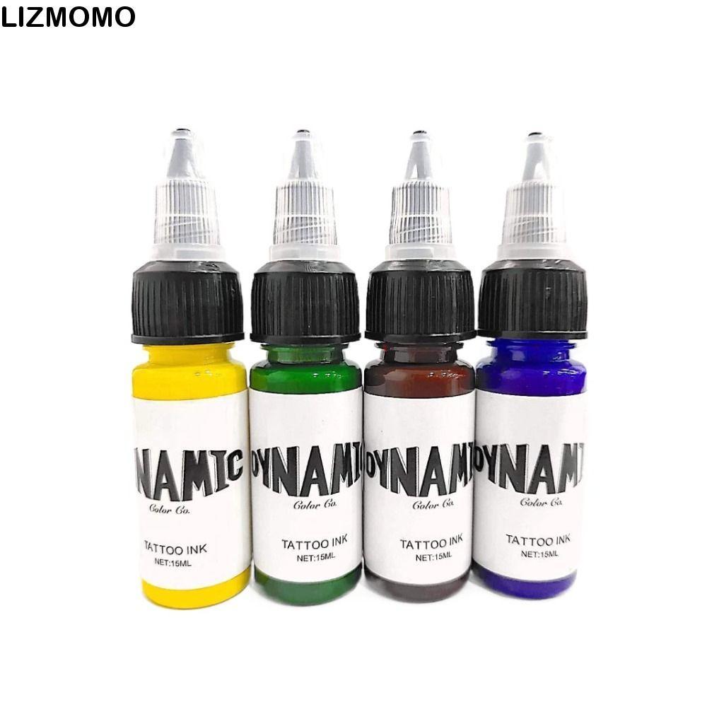 หมึกสัก LIZMOMO, สีฝึกสักสีดําสีน้ําตาลสีแดง, ขายร้อน Body Art สีขาวสีฟ้า 15ML Tattoo Pigment อุปกรณ์สัก
