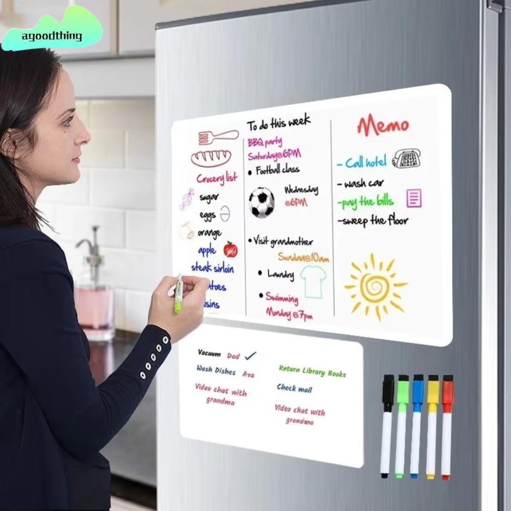 AGOODTHING กระดานลบแห้งแม่เหล็ก, A3/A4 Erasable ตู้เย็น Magnet Memo, DIY แม่เหล็กยืดหยุ่น WhiteBoard