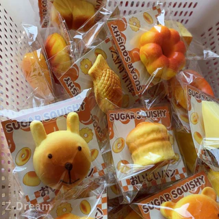 ของเล่นคลายเครียด บีบ นวดนุ่ม ขนมปังจำลอง แห้งช้า ยืดตัวช้า