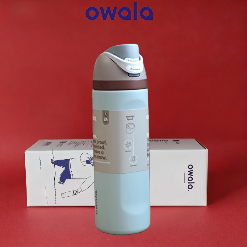 Owala FreeSip ขวดน้ําสแตนเลสหุ้มฉนวน 24 ออนซ์/32 ออนซ์ พร้อมหลอด – สูญญากาศติดผนังสองชั้น กันรั่ว และปราศจาก BPA
