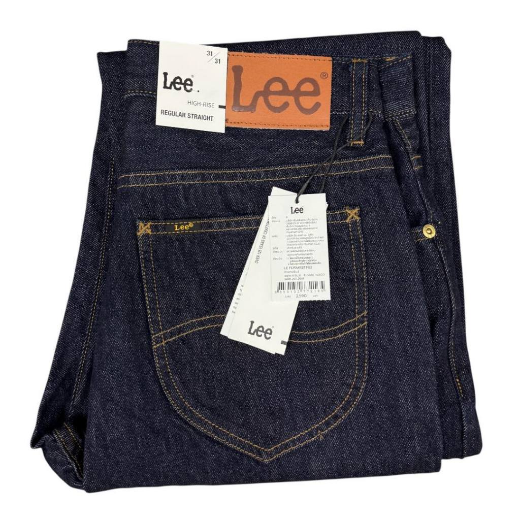 เข้าใหม่!! LEE ขากระบอกใหญ่   สียีนส์เข้ม ไม่ยืด เป้าซิป เอวสูง สียีนส์เข้ม ของแท้จาก SHOP
