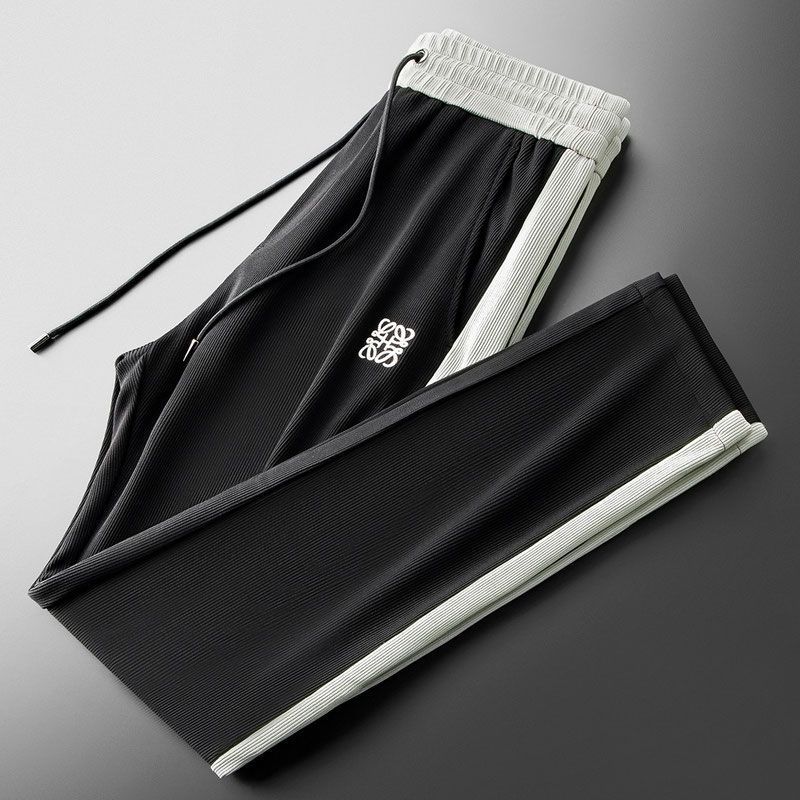 LOEWE1177 กางเกงผู้ชาย สีตัดกัน สไตล์เรียบหรูและกระชับตัว