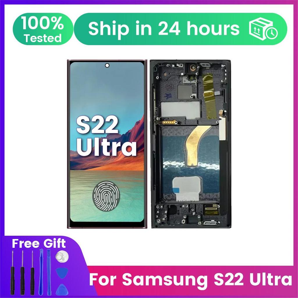 สําหรับ Samsung Galaxy pantapa S22Ultra 5G S908B/S908B/DS จอแสดงผล AMOLED Touch Screen Digitizer กรอ