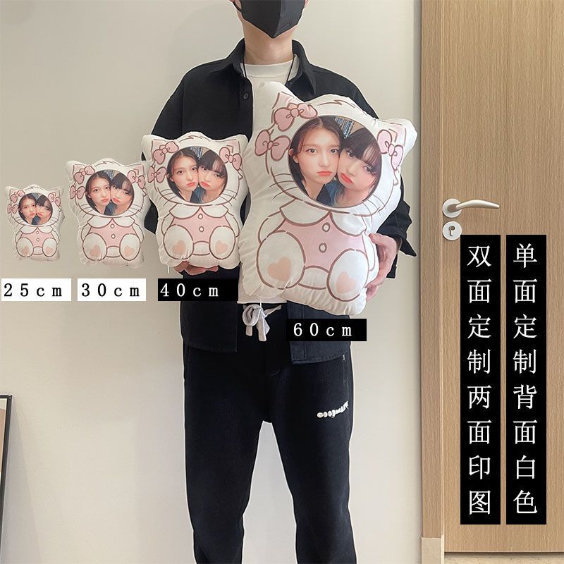 สินค้าใหม่พร้อมสต็อก Zhouye หมอนที่กําหนดเอง Humanoid ตุ๊กตาตุ๊กตาตุ๊กตาการ์ตูนหัวพิมพ์ภาพใบหน้าของข