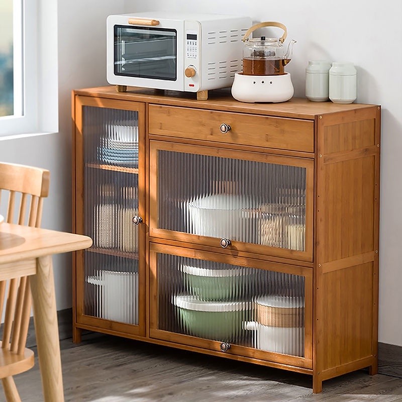 Living room wall household storage cabinet solid wood sideboard simple cabinet kitchen cabinet tea c