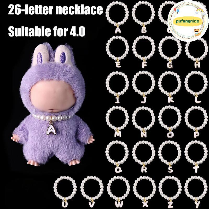 Pufangnice สร้อยคอตุ๊กตา, Elegant Sweet 26 ตัวอักษรสร้อยคอไข่มุกตุ๊กตาน่ารักอุปกรณ์เสริมสําหรับ 10.5