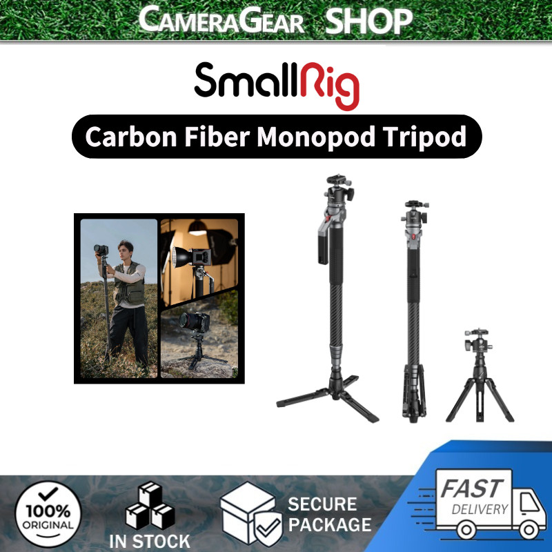 SmallRig Carbon Fiber Monopod ขาตั้งกล้อง (ความสูง 166 ซม., โหลด 5 กก., น้ําหนัก 1.7 กก.) พร้อมหัวบอลสําหรับถ่ายภาพ 5565