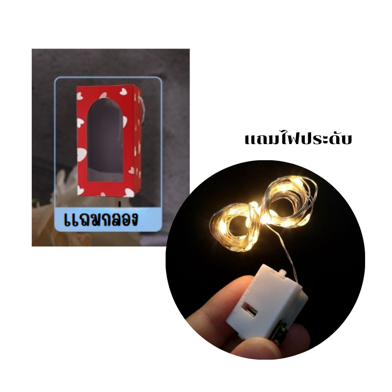 กุหลาบ ในโหลแก้ว มีไฟ ดอกกุหลาบ กุหลาบสบู่ ของขวัญวาเลนไทน์ กุหลาบตั้งโต๊ะ กุหลาบวาเลนไทน์ ของขวัญ - รูปที่ 6