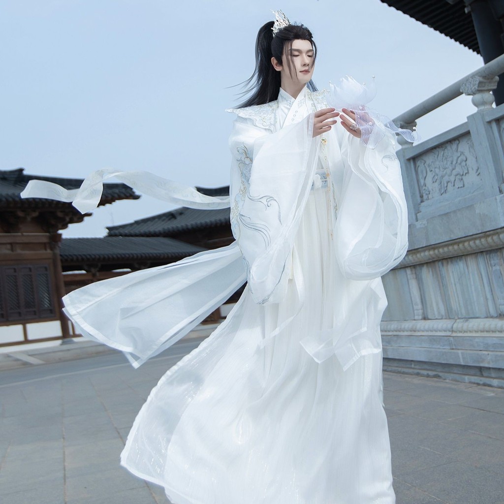 Shuyu [แหวนฟีนิกซ์มังกร Pei] ต้นฉบับ Hanfu ผู้ชายผู้หญิงสไตล์ไหล่เมฆ Wei Jin สไตล์หรูหรา Cool Sa สีด