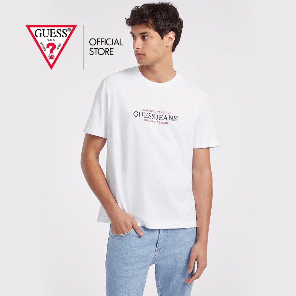 GUESS เสื้อยืดแขนสั้นผู้ชาย รุ่น M4YI42K8FQ4 สีขาว