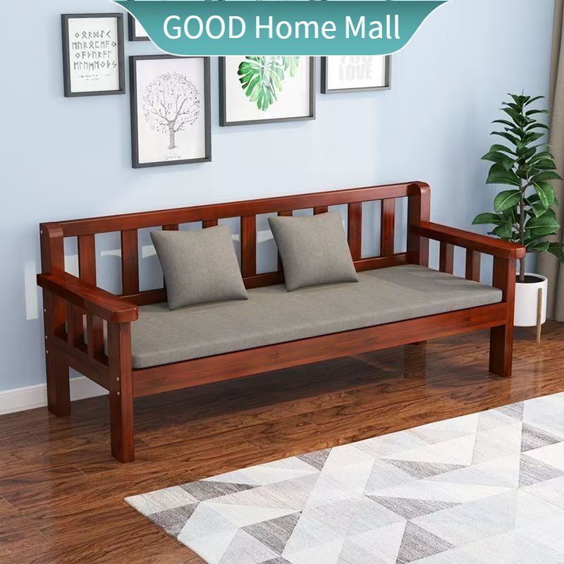 โซฟาไม้แข็งแท้ สำหรับห้องนั่งเล่น พร้อมฟังก์ชันโซฟาเบด มีให้เลือก 1/2/3 ที่นั่ง – แถมฟรีเบาะและพนักพิงสุดคุ้ม!