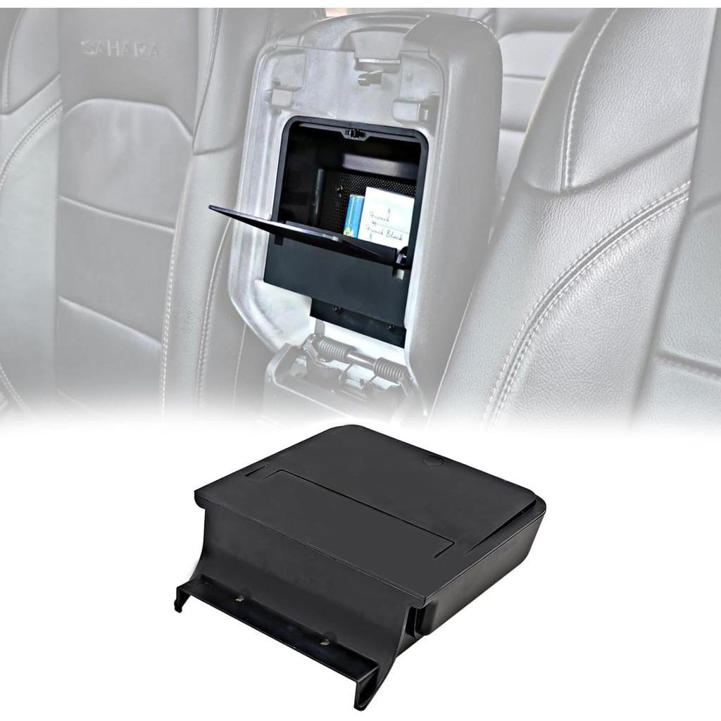 Jeep Wrangler JL One-Touch Hidden Storage Console Box, Modern Center Console Box, 6.77 x 6.16 x 1.81