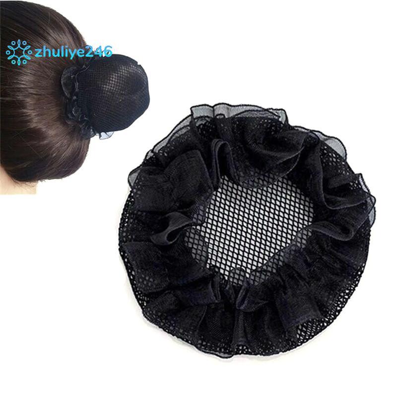 <zhuliye246> ใหม่สุภาพสตรี Solid Plan ck ผม Bun ฝาครอบ Snood สุทธิบัลเล่ต์ผู้หญิงเต้นรําสเก็ต Nice