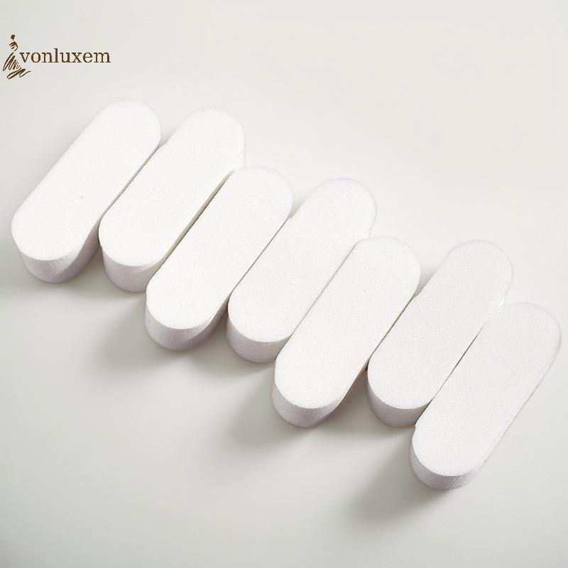 Vonluxem 10 ชิ้นฟองน้ําแต่งหน้านุ่มเปียกและแห้งใช้พัฟสีขาว Foundation คอนซีลเลอร์ Smearing แป้งพัฟเค