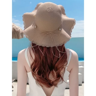 Nemo🌸# (MK-24)ถักหมวกกันแดดสำหรับชาวประมง สวมใส่เที่ยวชายทะเล สำหรับผู้หญิง มีให้เลือก 3 สี สไตล์เกาหลี