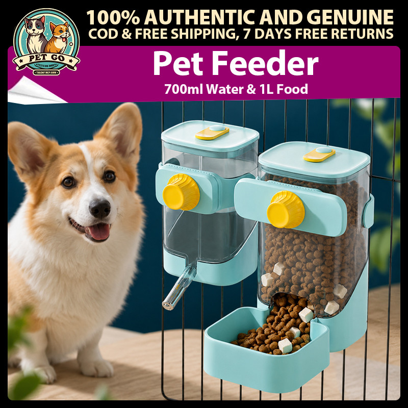 สัตว์เลี้ยงแขวนอัตโนมัติ Waterer & Feeder สําหรับกรง 700ml Water & 1L ความจุอาหารสําหรับ Cats & Dogs