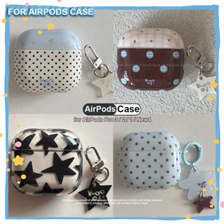 เคสหูฟังแบบเรียบง่ายสําหรับ AirPods Pro3/Pro2/Pro AirPods 4/3/2/1 Gen เคสป้องกัน Star อุปกรณ์เสริมจี้ครอบคลุม