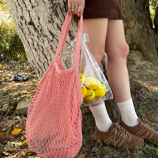 🌳COD🌳กระเป๋าถักตาข่าย สไตล์เกาหลี กระเป๋าสะพายไหล่ ใส่เที่ยวทะเล beach bag summer แฟชั่น
