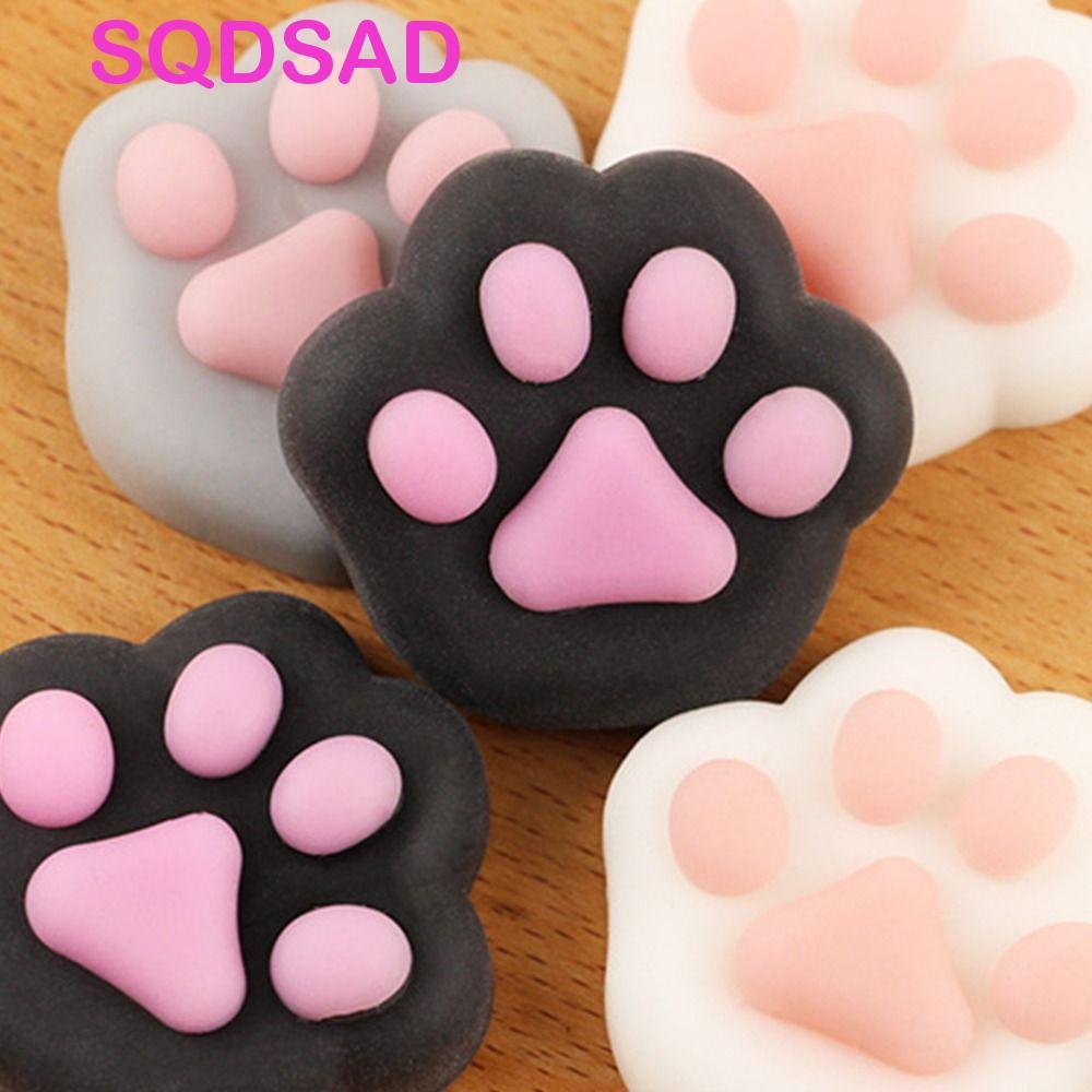 SQDSAD Mini Cat Paw Squeeze TPR ซิลิโคนการ์ตูน Fidget ของเล่น 3D Sensory Pinch Decompression ของเล่น有益 Jokes