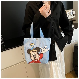 KVK-shop: กระเป๋าถือทรงโท้ท สไตล์มินิมอล น่ารัก คลาสสิค แฟชั่นเบาๆ ลุคหวานกำลังดี-ลายการ์ตูนน่ารักมาก-KK6633