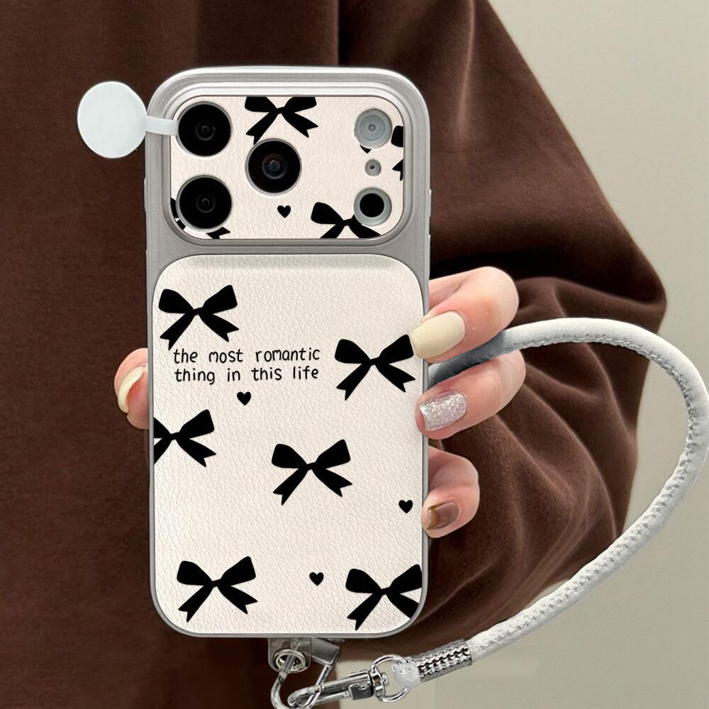 Ins bow เคสโทรศัพท์หนังพรีเมียมสำหรับ For IPhone 17 Pro Max 16 pro 11 13 Pro Max 15 Pro 14 12 เคสป้องกันแบบนุ่ม-KNPCH