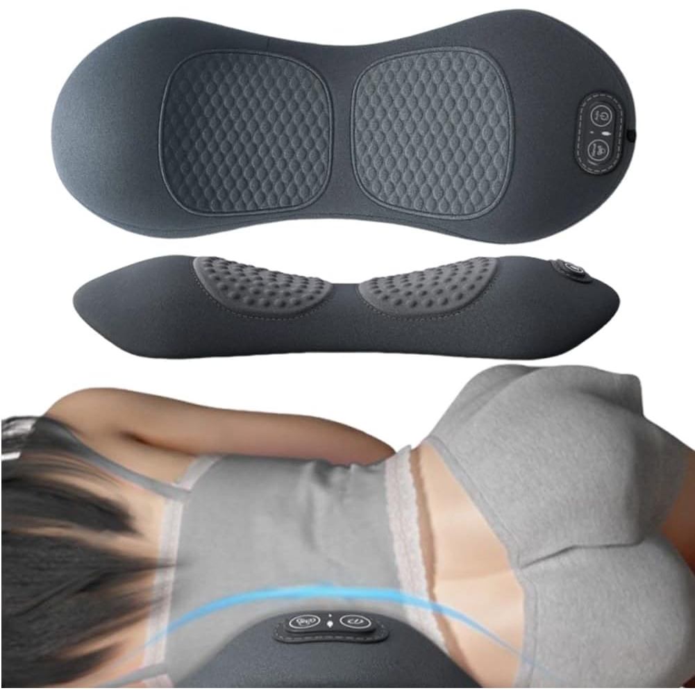 Smooth Spine Triple Fusion Back Massage,2025 ใหม่ไฟฟ้า 3 in 1 นวดหลังสําหรับบรรเทาอาการปวดเนื้อเยื่อลึก,พร้อม Traction,Vibration & ความร้อนและปวดสําหรับคอ,ไหล่,หลัง (