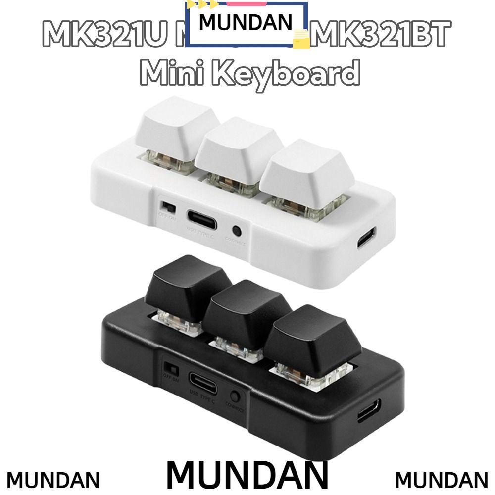 MUNDAN ที่กําหนดเองคีย์บอร์ด,สีดําสีขาว MK321U MK321G MK321BT คีย์บอร์ด, USB + BT Dual-mode 3 คีย์มิ