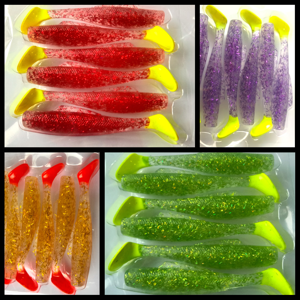 6pcs zman MinnowZ Soft Lure 80 มม.5g Shad Glitter shinny พลาสติกอ่อนหนอนลอยน้ําตกปลา Lure Bass Lure