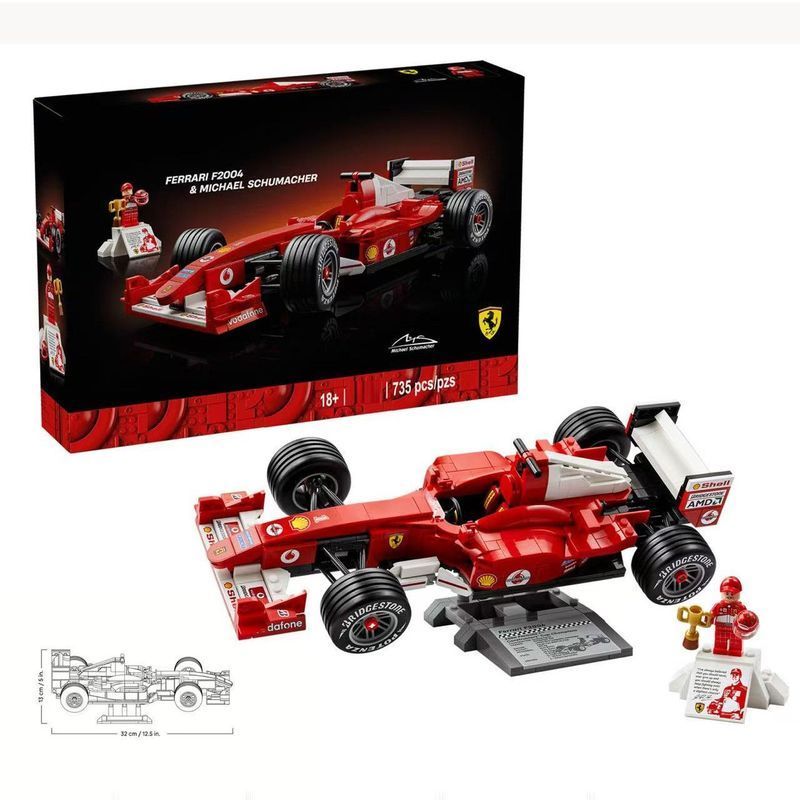 เข้ากันได้กับ Lego Super Racing Ferrari F1 2004 ประกอบของเล่นพร้อม Michael Schumacher 11375