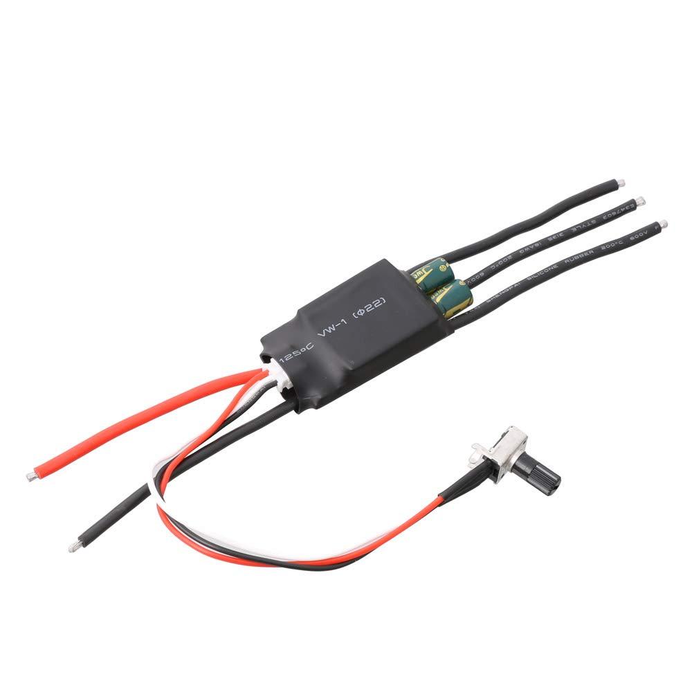 ความเร็วสูงสามขั้ว DC 7-24V Brushless Hallless BLDC Controller ESC w/Potentiometer