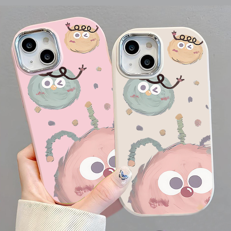 มารุ่นใหม่ เคสโทรศัพท์17 การ์ตูนลูกถ่านกลม เคสครอบกลมกล้องสีเงิน for IPhone17 16 11 12 13 14 15 Pro MAX 6/7/8 PLUS XS XR - รูปที่ 3