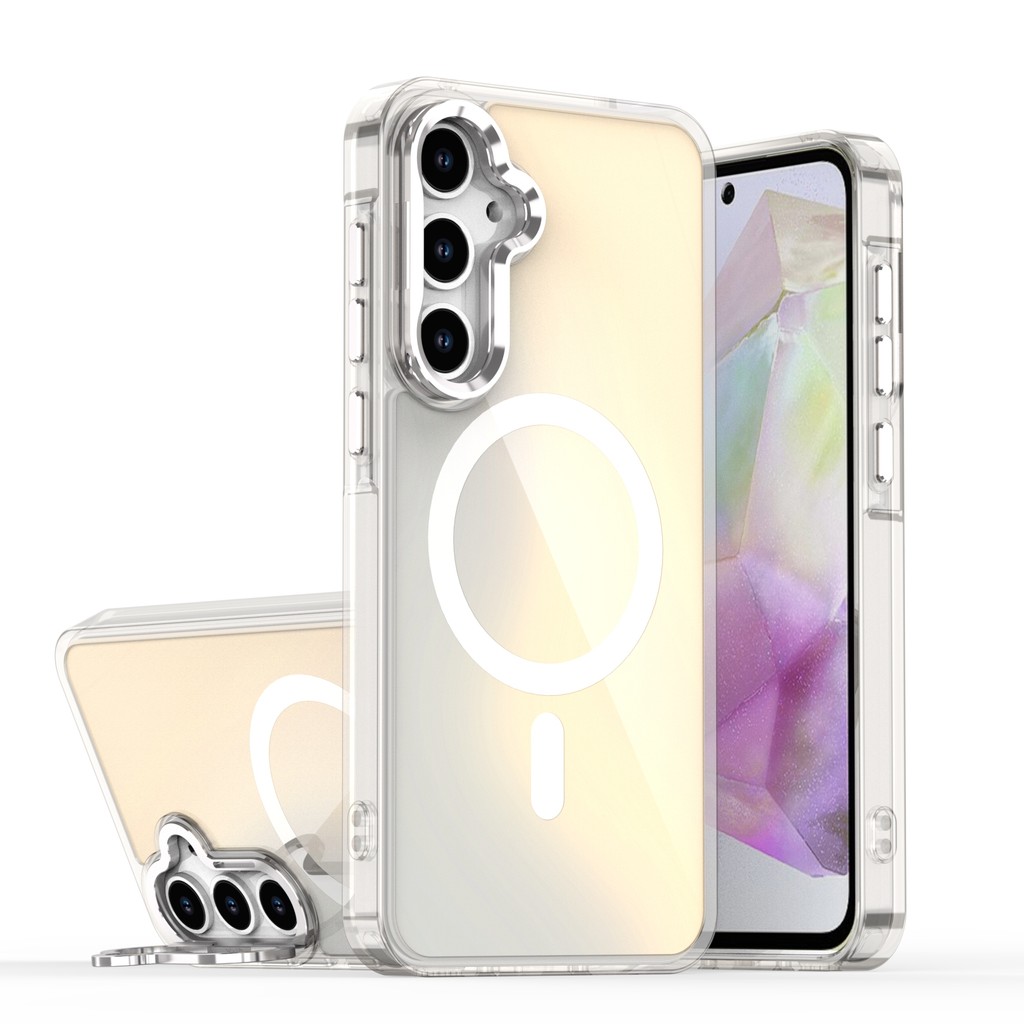 เคส Samsung A17 A07 A06 A16 A26 A36 A56 5G 4G LTE ขาตั้งเลนส์ แม่เหล็ก เพชร เคสโทรศัพท์แบบใส ฮาร์ดอะ