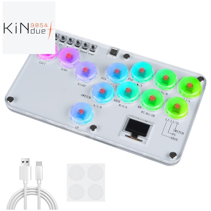 Fighting Stick Controller คีย์บอร์ดเกมต่อสู้แสง RGB สีสันสดใสสําหรับสวิตช์พีซี