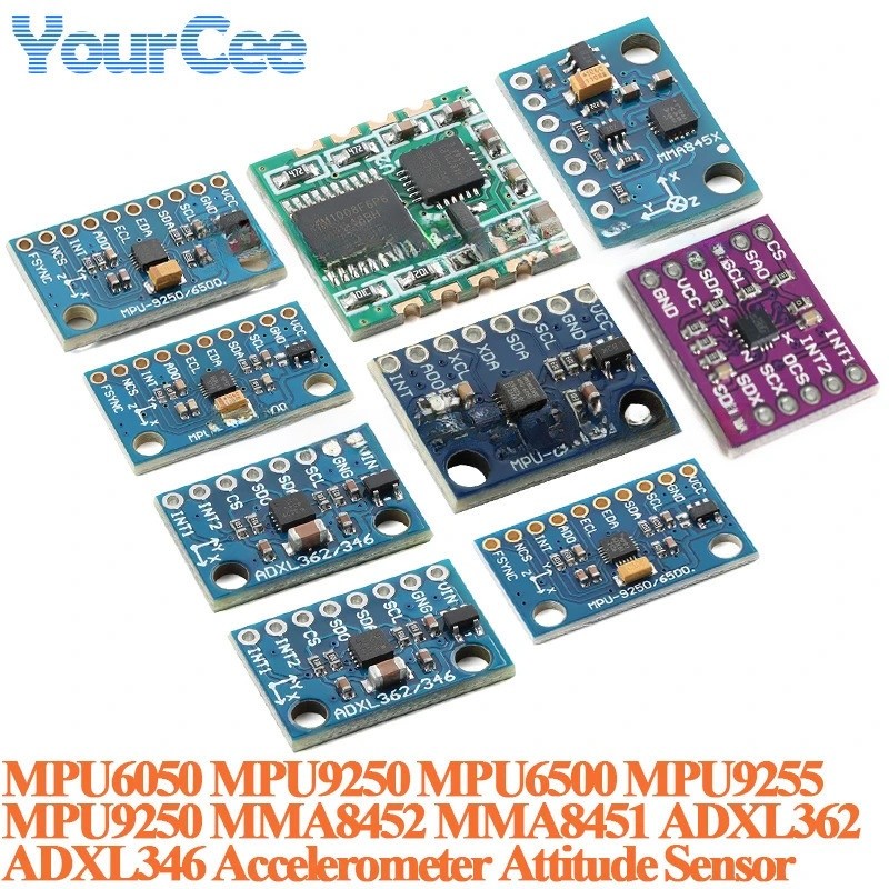 1 PC Acceleration Gyro Sensor 3/6/9 แกน GY-521 ADXL346 ADXL362 MMA8451 MPU6050 MPU9250 Accelerometer