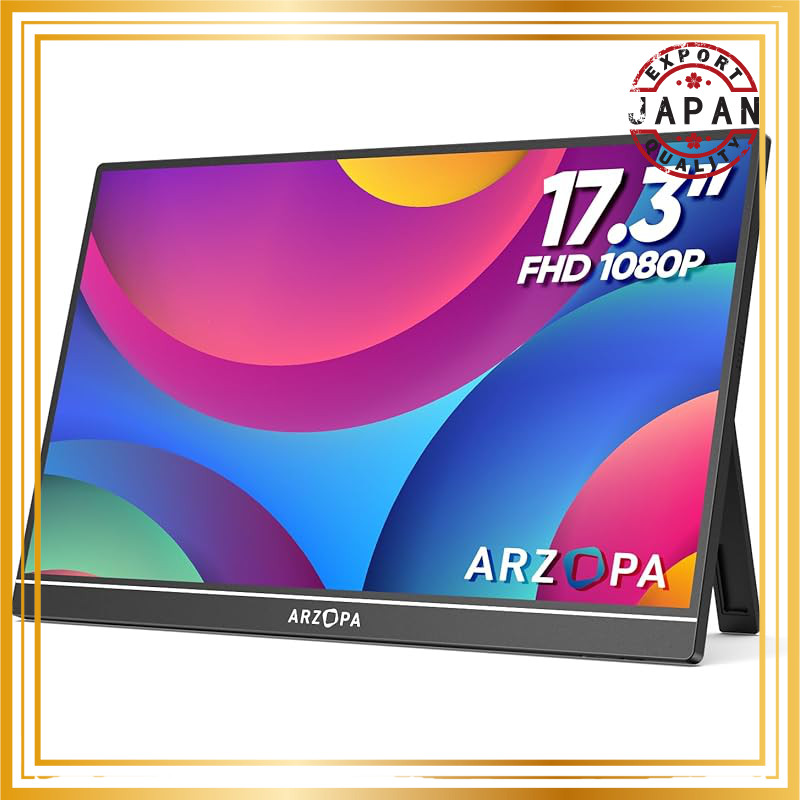 ARZOPA 17.3-inch Portable Monitor 1920*1080 Gaming Portable Display IPS LCD Panel Slim Standalone US