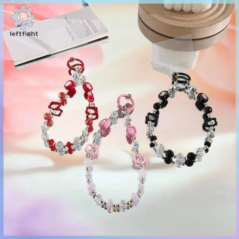 ซ้าย 1 ชิ้นสาวผู้หญิงโทรศัพท์มือถือกระเป๋าแฟชั่นจี้ 3D Hello Kitty โทรศัพท์มือถือ Charm พวงกุญแจ Key