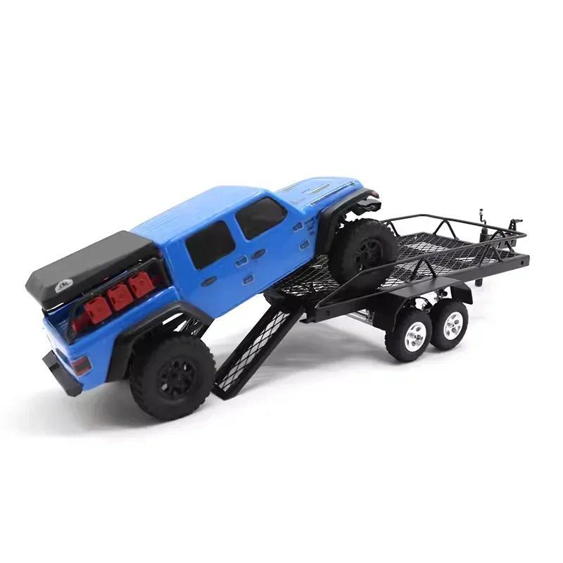 1:24 โลหะ RC รถ Trailer Cargo Carrier สําหรับ Trx4m Scx24 Fms24 FMS18 DIY RC รถอะไหล่อัพเกรดอุปกรณ์เ
