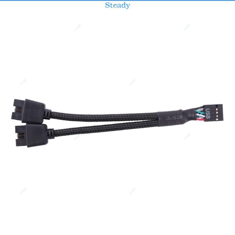 Steadiy 9 Pin USB Header Female 1 ถึง 2 Male Plastic + Metal Material Extension Splitter