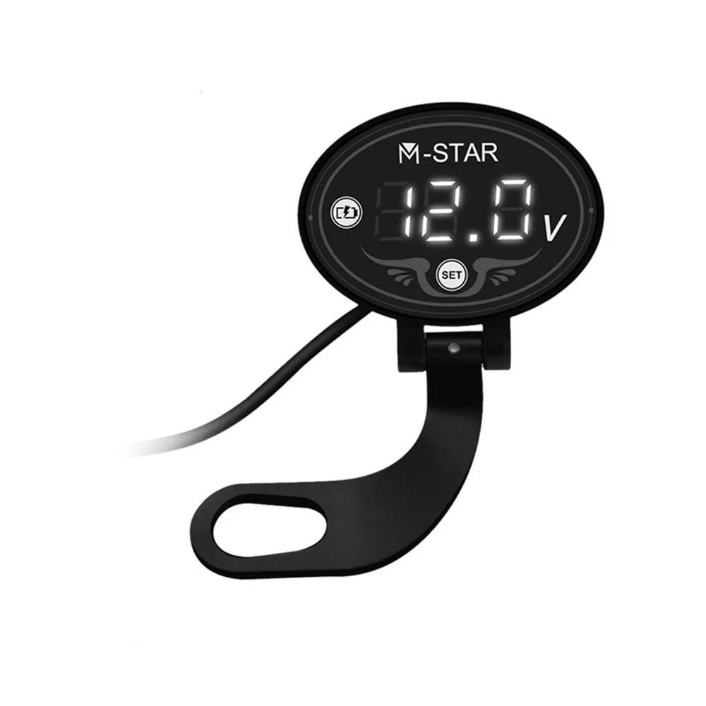 DC 9-24V LED Digital Voltmeter รถจักรยานยนต์โวลต์มิเตอร์กันน้ํากันฝุ่น LED โวลต์มิเตอร์ดิจิตอลจอแสดง